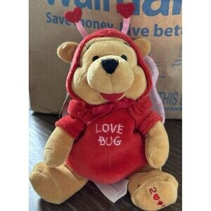 Winnie The Pooh "Firefly Pooh" Love Bug Beanie Plush 8" Disney Store NWT